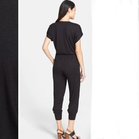 Loveappella Short Sleeve Wrap Top Jumpsuit - Picture 7 of 12